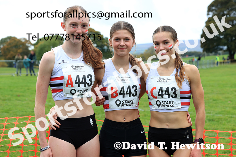 Womens under-17s, 2024 Northern Cross Country Relays, Graves Park, Sheffield.   Photo: David T. Hewitson/Sports for All Pics